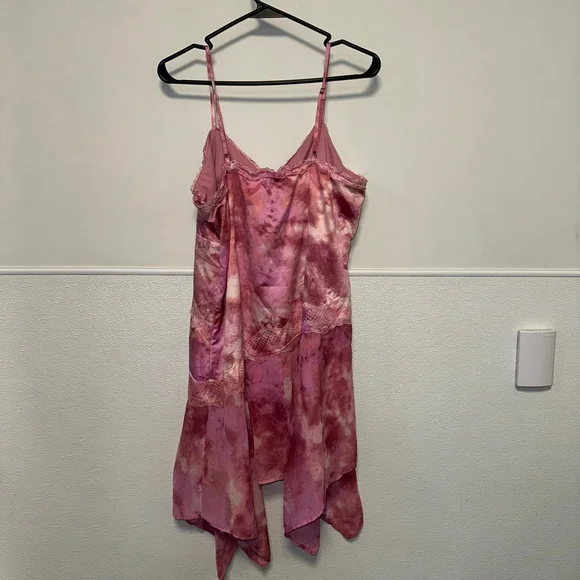 Wild Fable Women’s Y2K Style Tie-Dye Slip Dress Pink Cream NWT NEW Large Lace - Picture 2 of 12